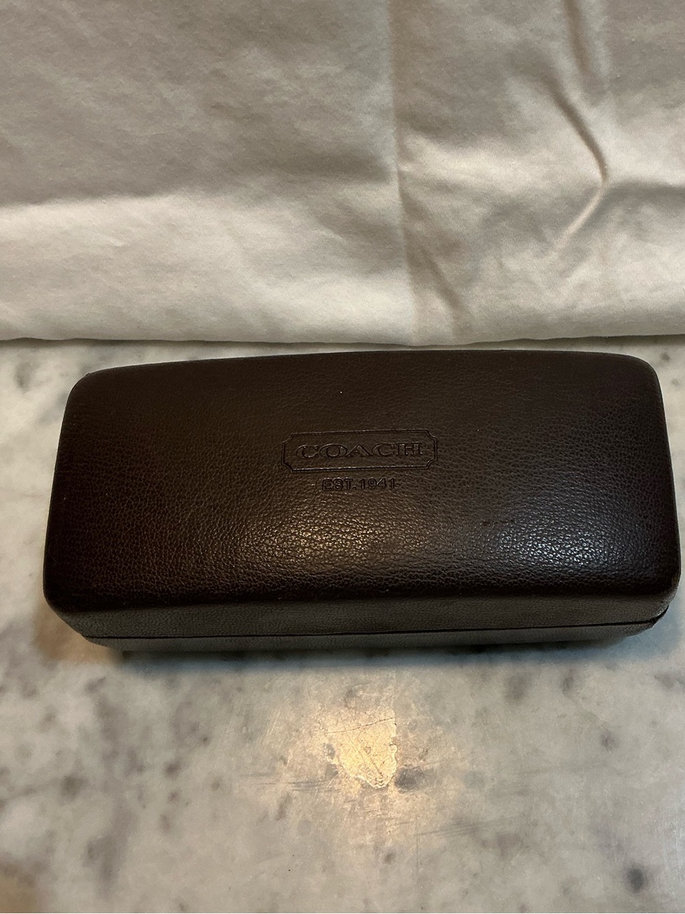 Coach Brown Logo Hard Eyeglass Sunglasses Case